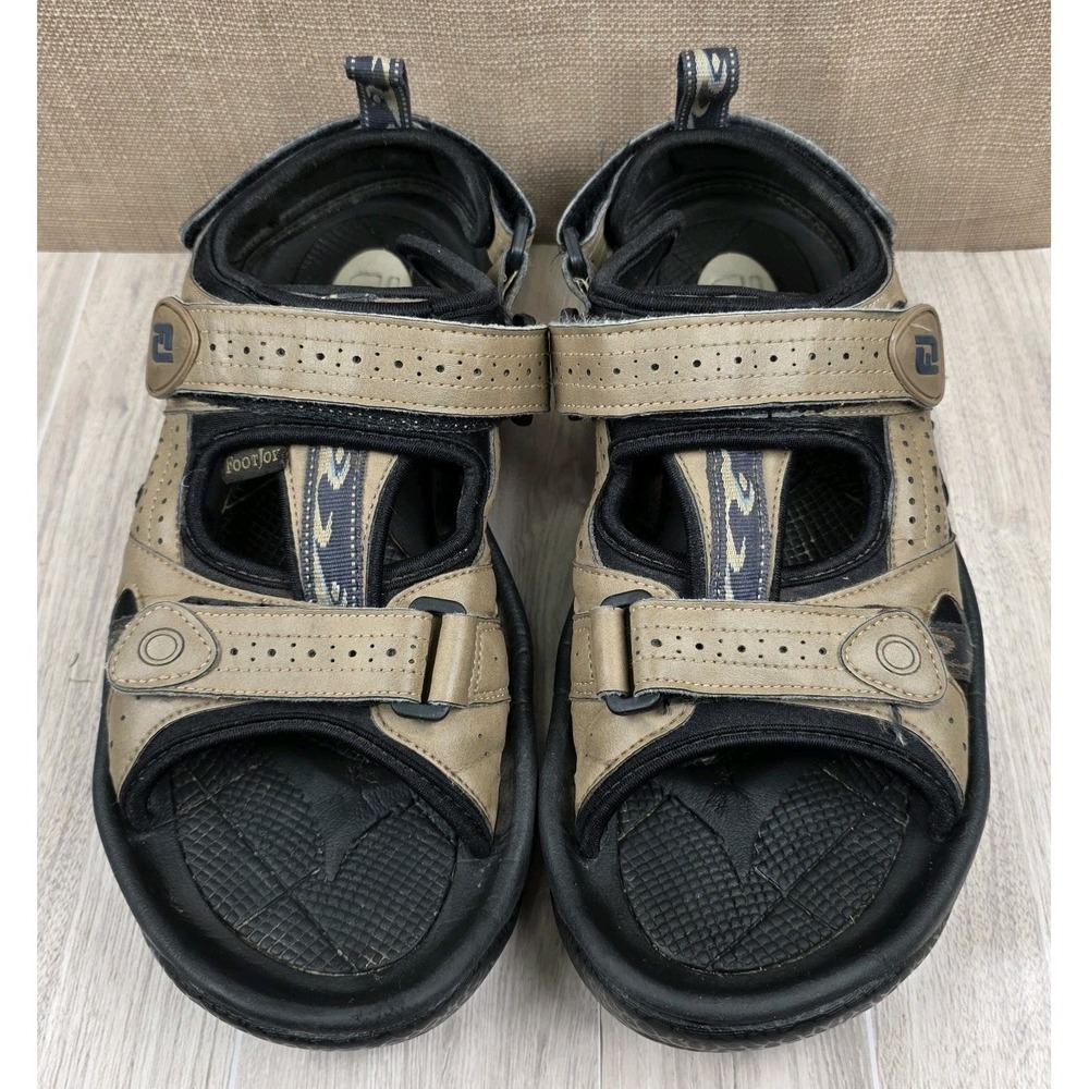 FootJoy Golf Sandals Brown Leather Adjustable Straps Soft Spikes Men's Size 10M